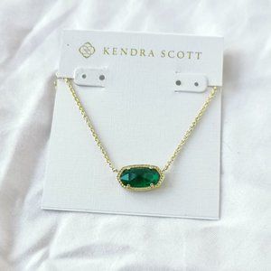 Kendra Scott Jewelry Elisa Gold Green Cats Eye Pendant